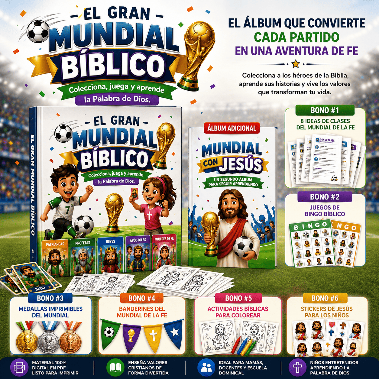 ⚽ El Gran Mundial Bíblico™  Colecciona, juega y aprende la Palabra de Dios.